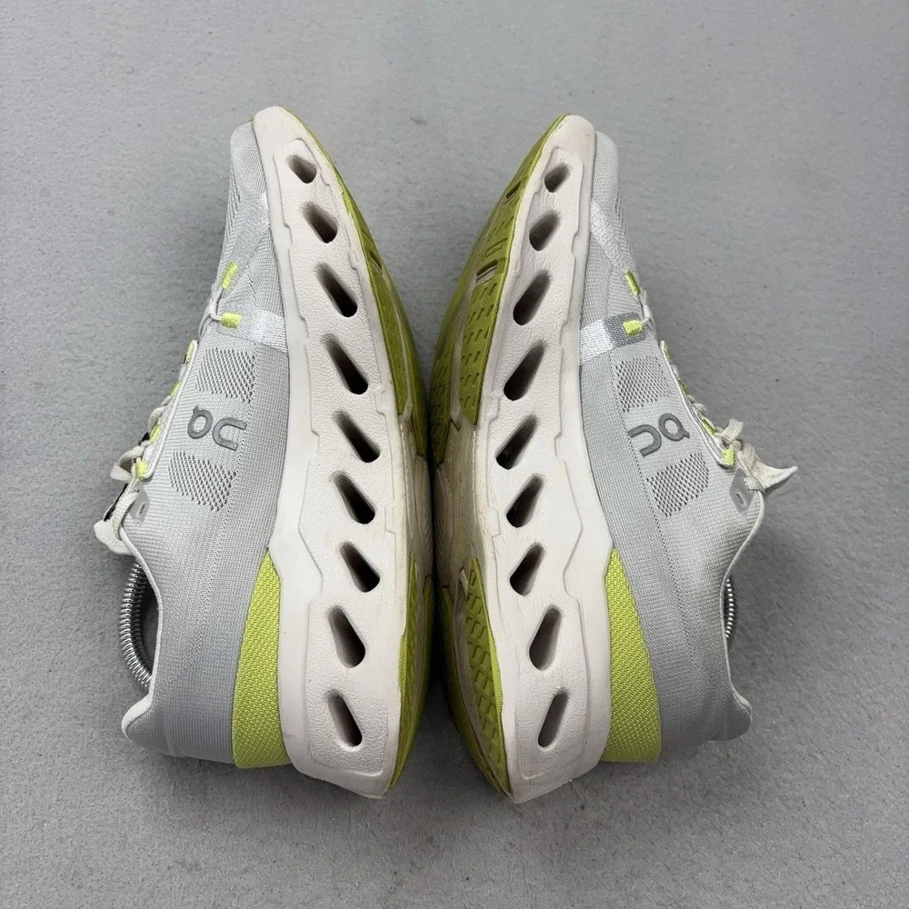 On Cloudsurfer Shoes Womens Size 9 Gray Lime CloudTec Running Sneakers Athletic